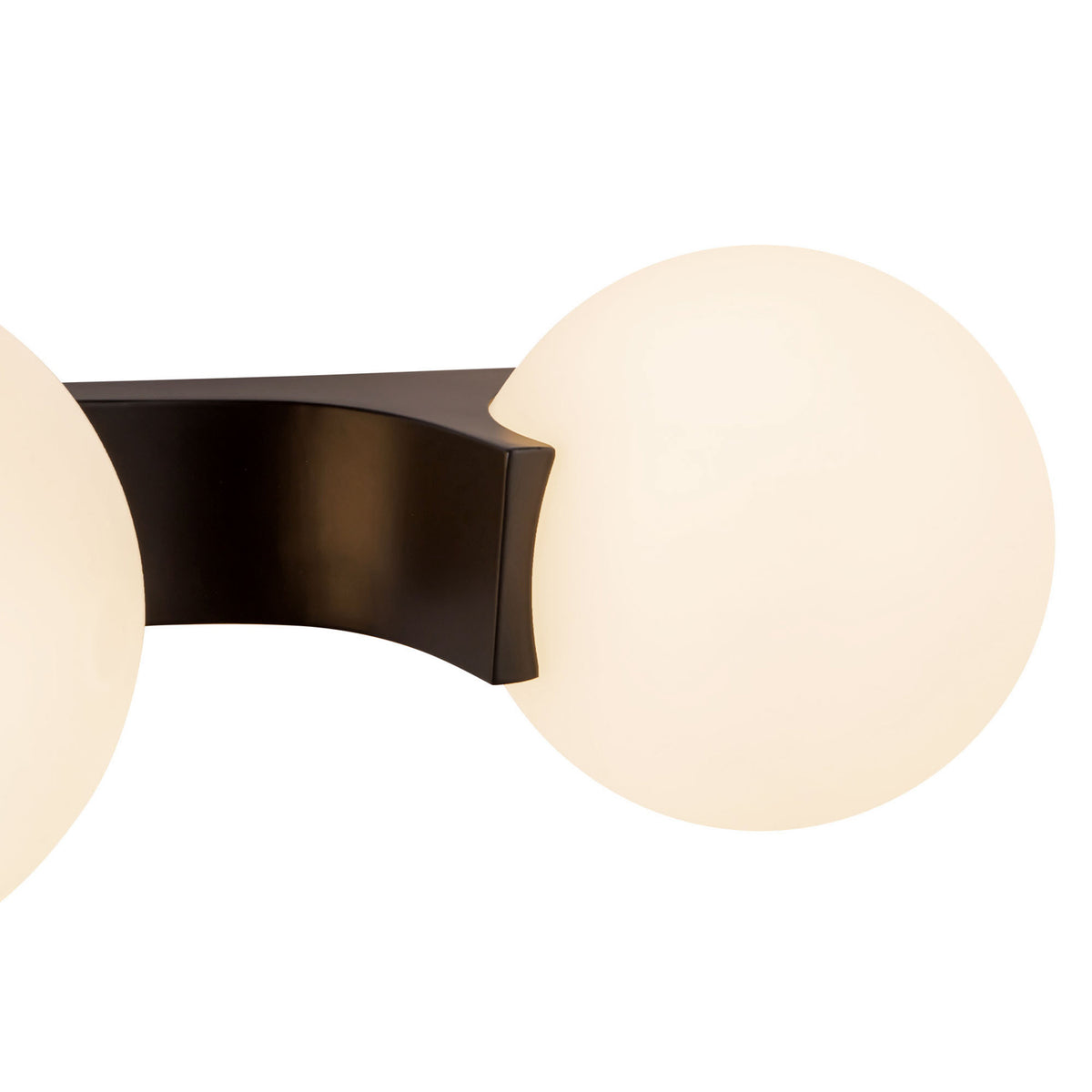 Duncan 4 Globe Vanity 34", Matte Black and Opal Glass