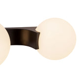 Duncan 4 Globe Vanity 34", Matte Black and Opal Glass