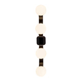 Duncan 4 Globe Vanity 34", Matte Black and Opal Glass