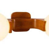 Duncan 4 Globe Vanity 34", Teak and Opal Glass