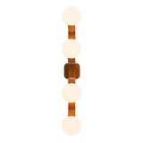 Duncan 4 Globe Vanity 34", Teak and Opal Glass