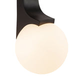 Duncan 2 Globe Wall Sconce 22", Matte Black and Opal Glass
