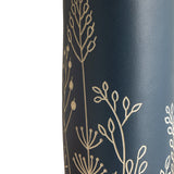 Fauna Table Lamp 22", Navy and Ivory Floral with Pleated Linen