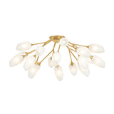 Amara 18 Light Semi-Flush 40", Gold Leaf with Art Glass