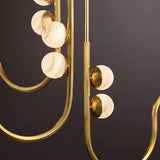 Coda 18 Light LED Chandelier 68", Vintage Brass and Art Glass
