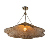 Charleston Extra Large Pendant 30", Natural Wicker and Patina Brass