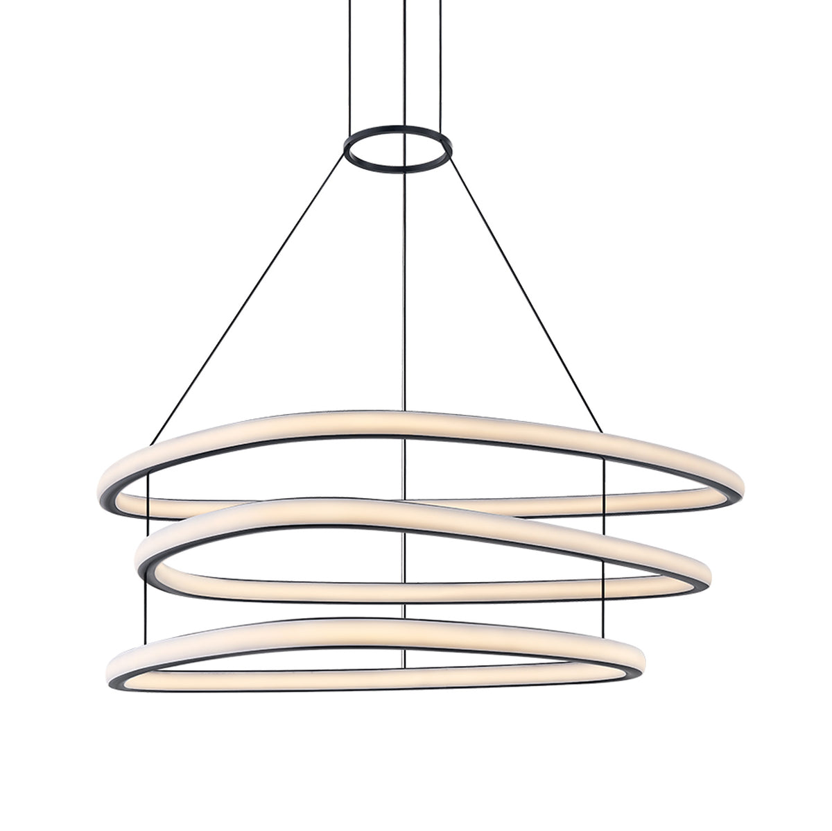 Summit Three-Tier LED Chandelier 49", Satin Black