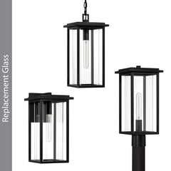 Colin Outdoor Wall, Hanging, Post Light Replacement Glass, Medium