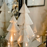 Pleated Paper Christmas Trees, Small Set of 2, Ivory