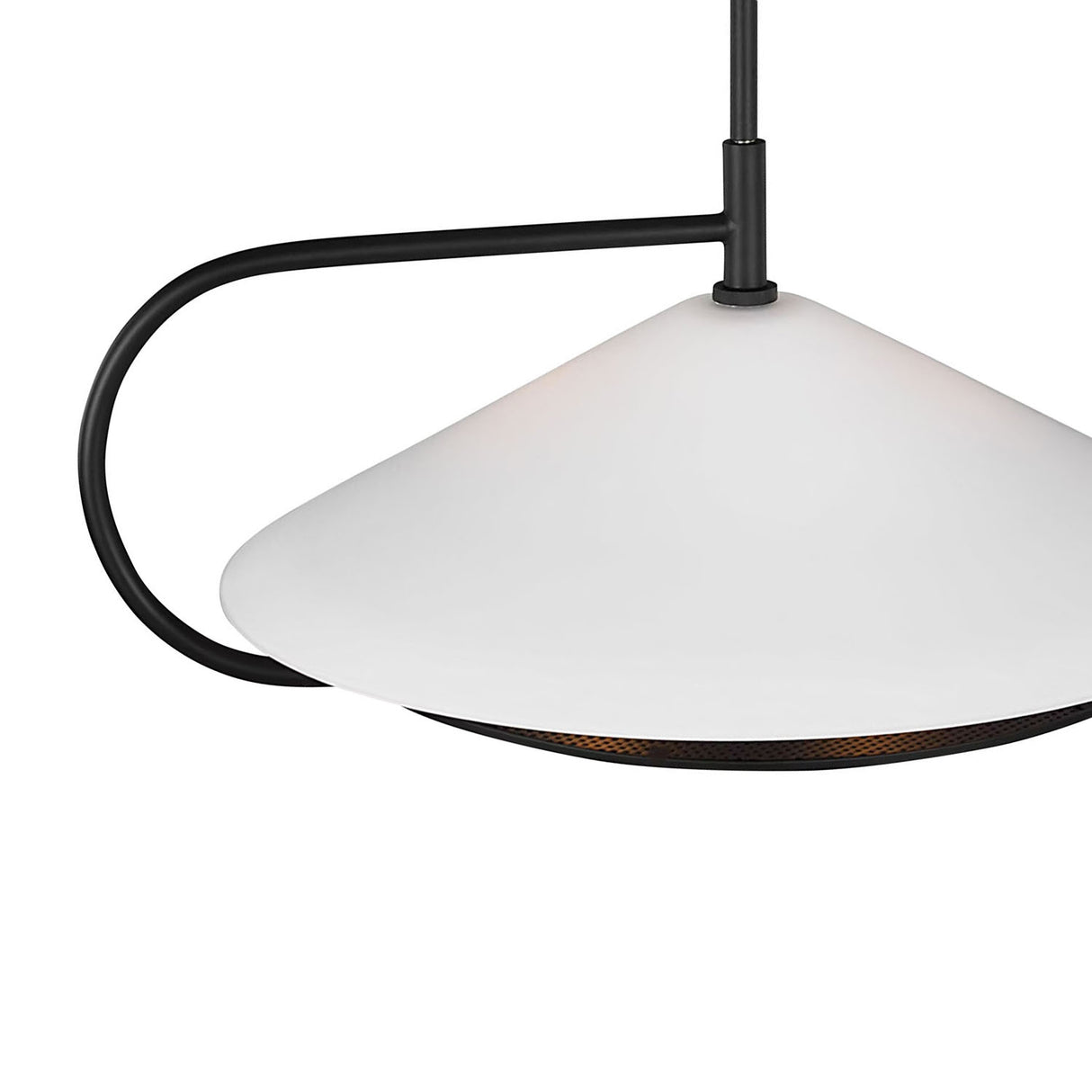 Astrid Pendant 20", Matte Black and Milk Glass