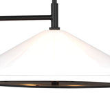 Astrid Pendant 20", Matte Black and Milk Glass
