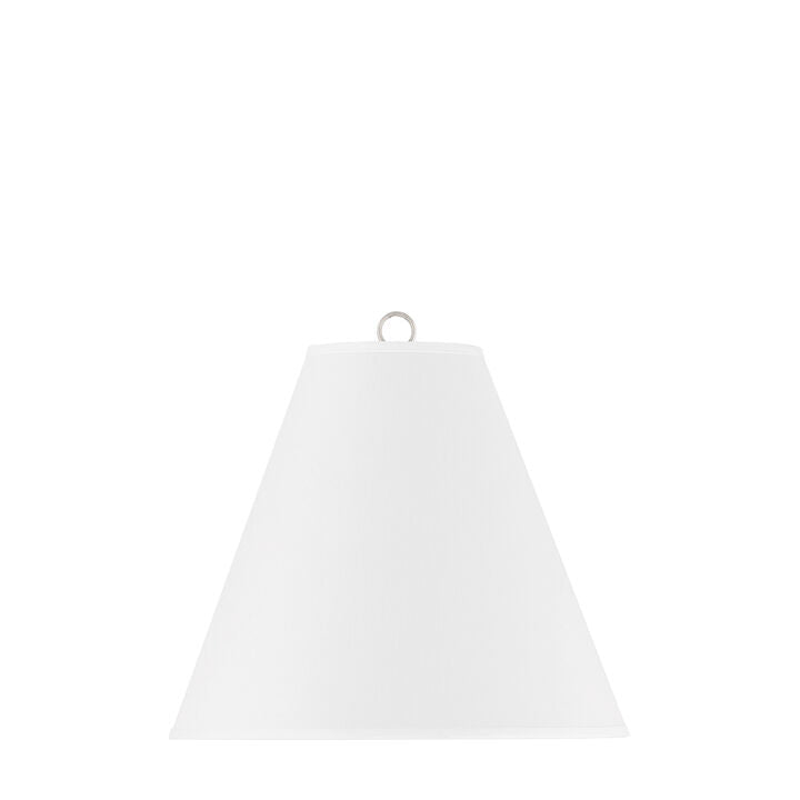 Luca Small 13" White Replacement Shade, Polished Nickel