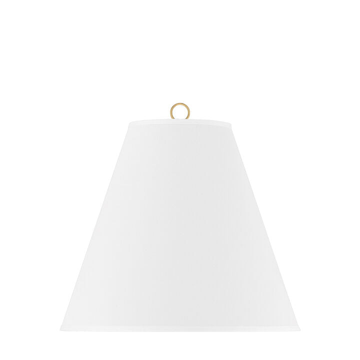 Luca Medium 15" White Replacement Shade, Satin Brass